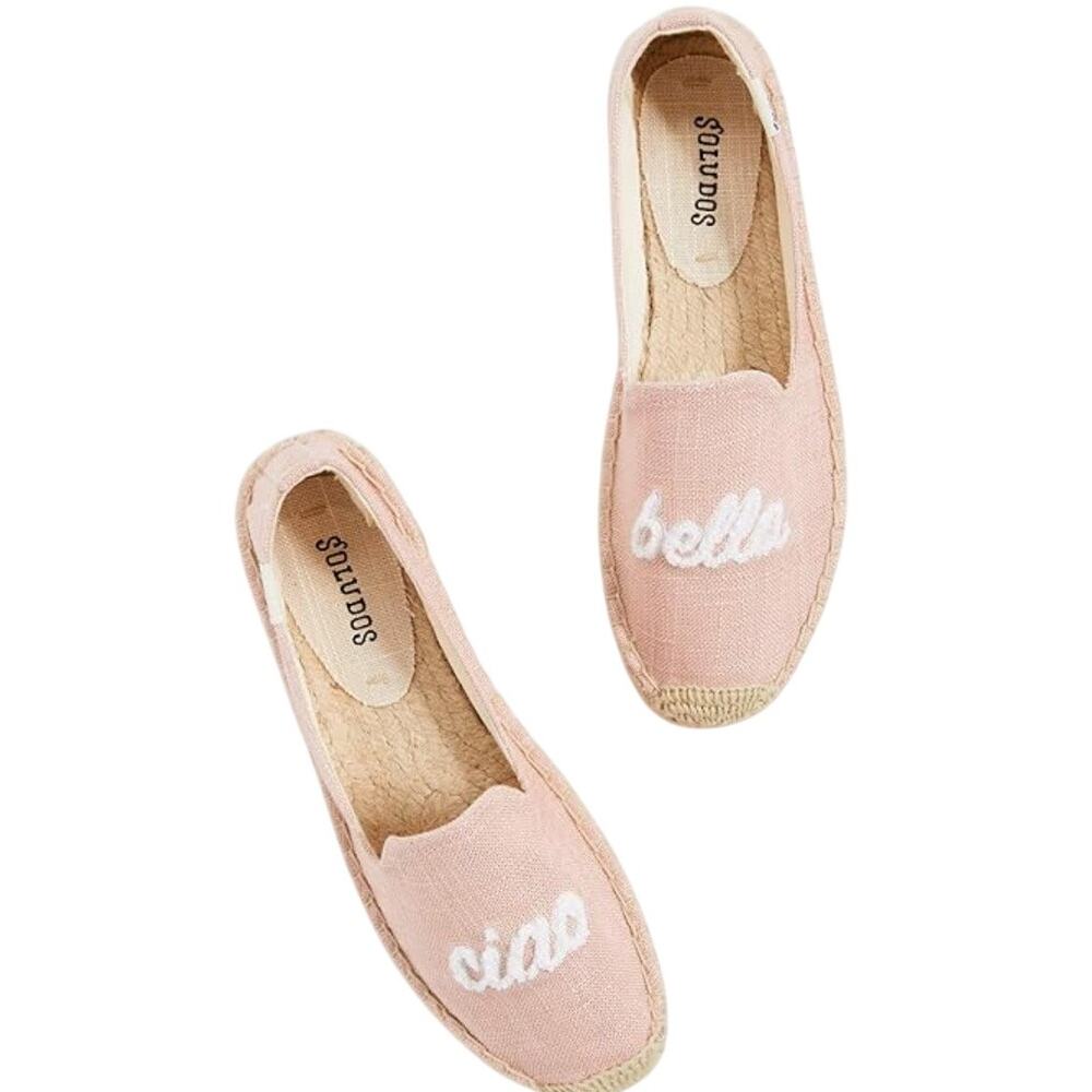 Soludos Pink Canvas Ciao Bella Slip On Espadrilles